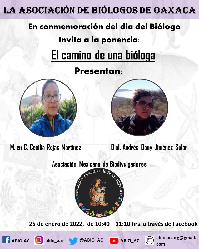 Se hace una cordial invitación a escuchar esta interesante charla donde se platicara de la participación de las biólogas y su travesía en el campo de la biología.

"Celebremos el día del Biólogo"

Transmisión vía Facebook.

Comparte :)