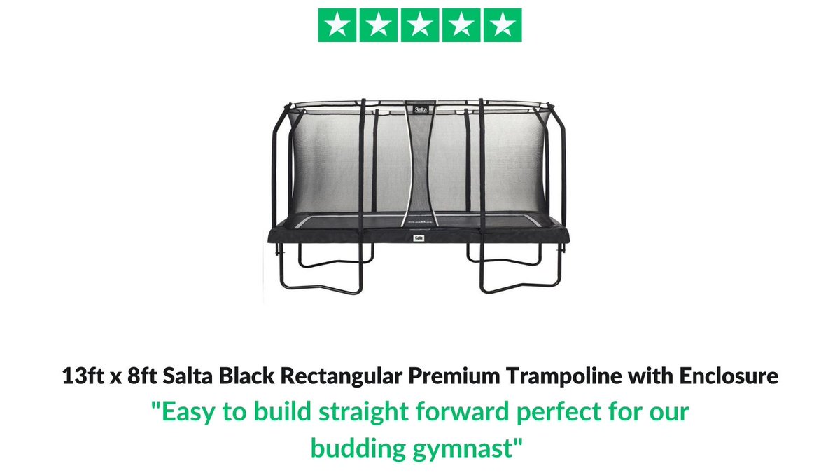 _Trampolines_'s tweet photo. Here is what customers have to say about our 13ft x 8ft Salta Black Rectangular Premium Trampoline with Enclosure. Rated 5 stars!

Click here to find out more: https://t.co/yIygLwJgoI

#trampolines #reviews https://t.co/M50OPCx3XJ