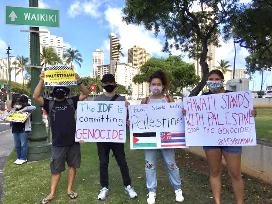oahuWP's tweet photo. From Pu'uloa to Biankini, Hawai'i &amp; Palestine will be Free! #SaveSheikhJarrah #ShutDownRedHill https://t.co/4rG8z5ipe9