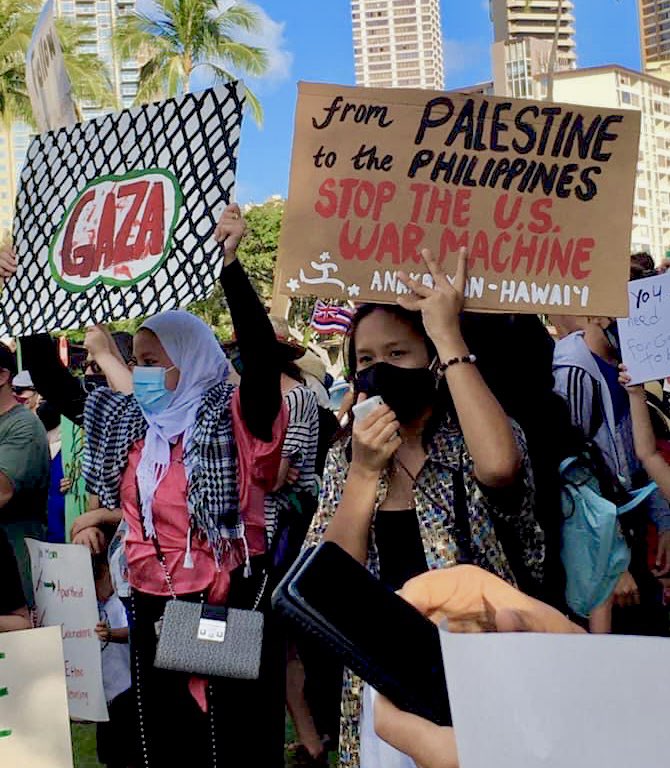 oahuWP's tweet photo. From Pu'uloa to Biankini, Hawai'i &amp; Palestine will be Free! #SaveSheikhJarrah #ShutDownRedHill https://t.co/4rG8z5ipe9