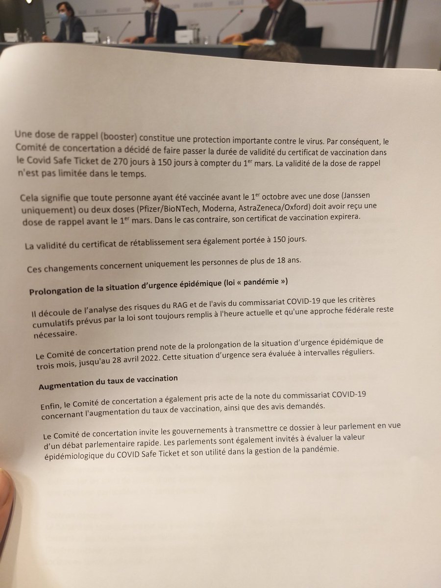 Les dernières décisions du #CODECO. Retrouvez-les en détails sur LN24.be Et en 📺📱🖥 avec <a href="/VydtAlexis/">Alexis Vydt</a> et #ThibautRoland. #Covid_19 #overlegcomite #LN24 <a href="/alexanderdecroo/">Alexander De Croo 🇺🇳</a> <a href="/eliodirupo/">Elio Di Rupo</a> <a href="/rudivervoort/">Rudi Vervoort</a> <a href="/OliverPaasch/">Oliver Paasch</a> <a href="/JanJambon/">Jan Jambon</a> <a href="/PYJeholet/">Pierre-Yves Jeholet</a> <a href="/PedroFacon/">Pedro Facon</a> <a href="/LesNews24/">LN24</a> #Omicron
