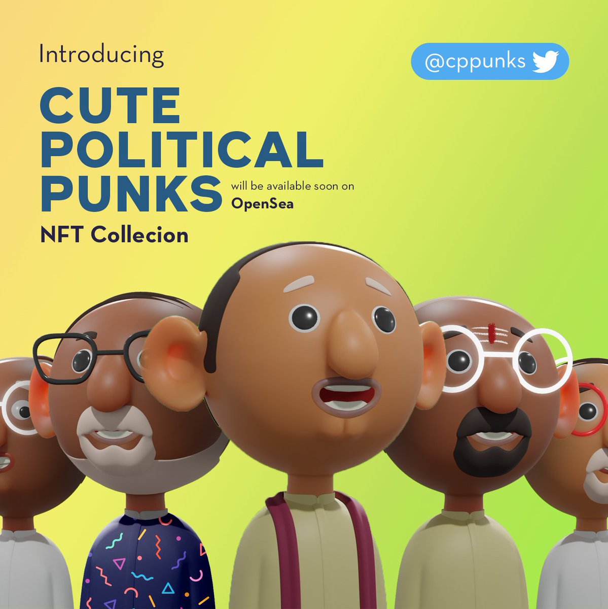 cppunks's tweet photo. Introducing "Cute Political Punks" @cppunks !! 
Stay tuned &amp; Follow us for more updates. 🤗🤘
#ComingSoon #NFT #NFTCollection #NFTProject https://t.co/e8EzPrY5XR