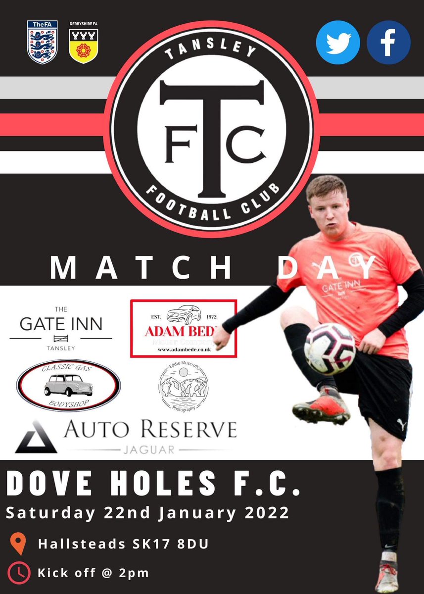 Tansley_FC's tweet photo. Eat, sleep, Away day, repeat 🔁   

For the 3rd week on the trot we’re on our travels, this time Dove Holes the destination ⛰ 

Full Match Details below ⬇️ 

🗓 21/01/22
🏆 HVFL Prem   
🕑 14.00
🆚 @DoveHoles_FC 
🏟 The Hallsteads
📍 SK17 8DU

#TFC https://t.co/LJsDaGZTCC