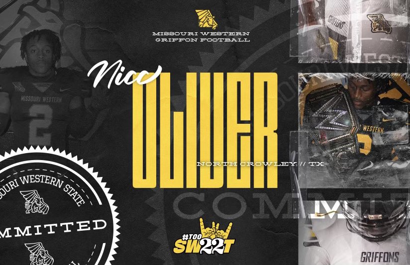 oliver_nicc's tweet photo. Blessed and thankful to announce that I will be committing to Missouri Western State University!! 💛🖤 #TooSW22t @coachjrick @KoachMak @CoachAllenNCHS @carlos_leggins https://t.co/PU5FeOr2lc
