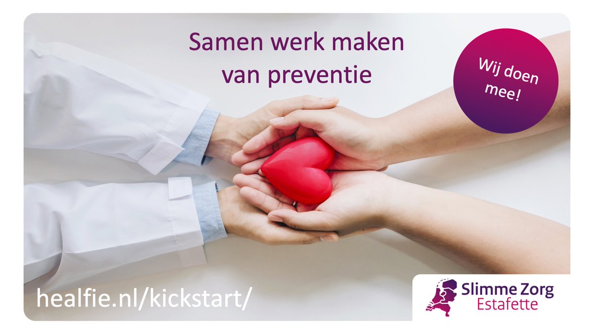 Ook jij kan werk maken van preventie. En er fatsoenlijk voor gecompenseerd worden. Ontdek tijdens de slimme zorgestafette hoe Healfie Kickstart jou kan helpen werk te maken van preventie.  bit.ly/33yMRbx