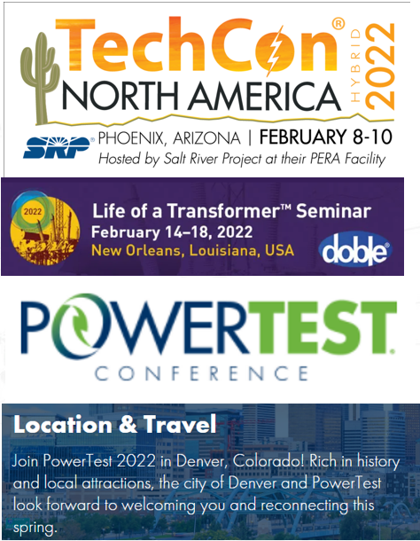 intellirent_co's tweet image. Intellirent proudly invites you to any of the three major events coming up in February. TechCon North America, Doble’s Life of a Transformer Seminar and NETA’s PowerTest Conference. Hope to see you at one of these great shows! #electricaltesting #PowerTest2022 #TechCon #LOAT
