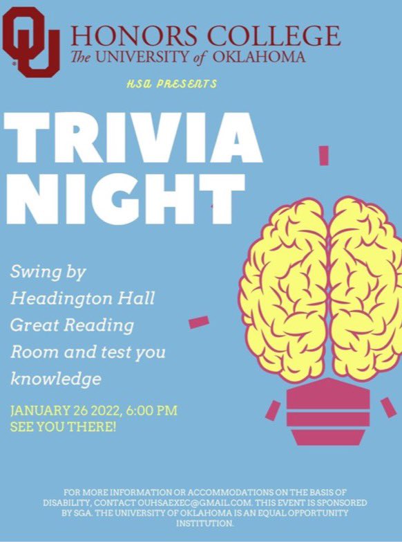 We’re doing TRIVIA NIGHT! Get ready for a grand time of food, friends, and fun competition. Don’t miss it!