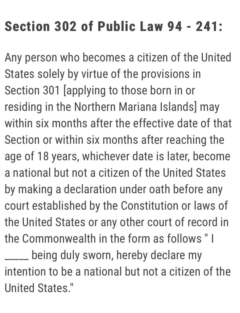 Why are we making everything so complicated for ourselves? Listen the immigration and nationality act section 341, 101(a)(21), 8 USC 1452(b), and PL 94-241 Section 302 tells us what to do! Study guys stop liening your self 🤦🏽‍♀️