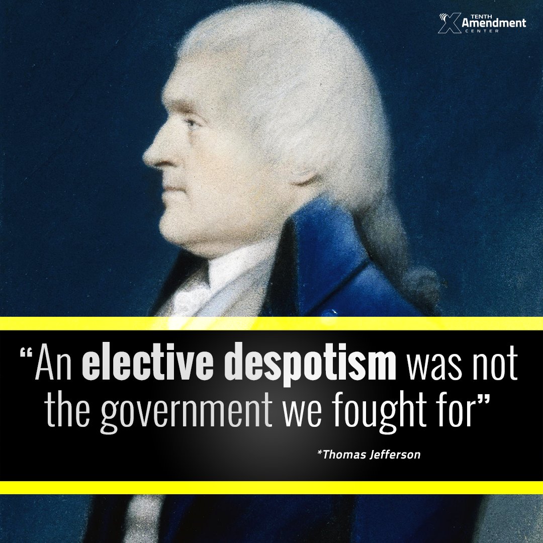 Thomas Jefferson was right.

Merely choosing authoritarian A vs authoritarian B is not the definition of freedom.

#liberty #founders #constitution #libertarian #10thAmendment