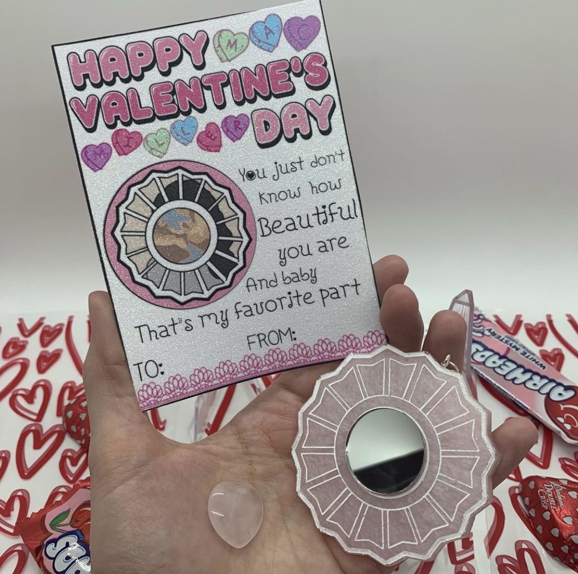 PinPlug's tweet photo. Need a valentine for a Machead? RiahTheCreator has made valentines again this year, this time they come with rose quartz hearts and divine feminine keychains 💕 all my Mac Miller fans get this early!! https://t.co/hANNaAYMkA https://t.co/PT1cZBmEJD