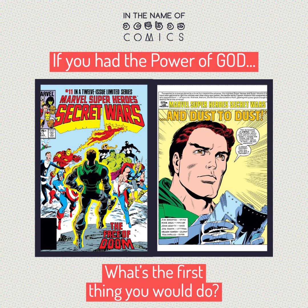 thenameofcomics's tweet photo. In Secret Wars, Dr. Doom takes the powers of #Beyonder and becomes all powerful! We want to know: what's the first thing you would do with all that #power? Let us know in the #comments!
Follow us for more content!
#MARVEL #COMICS #ITNC https://t.co/bgX8lMxx86