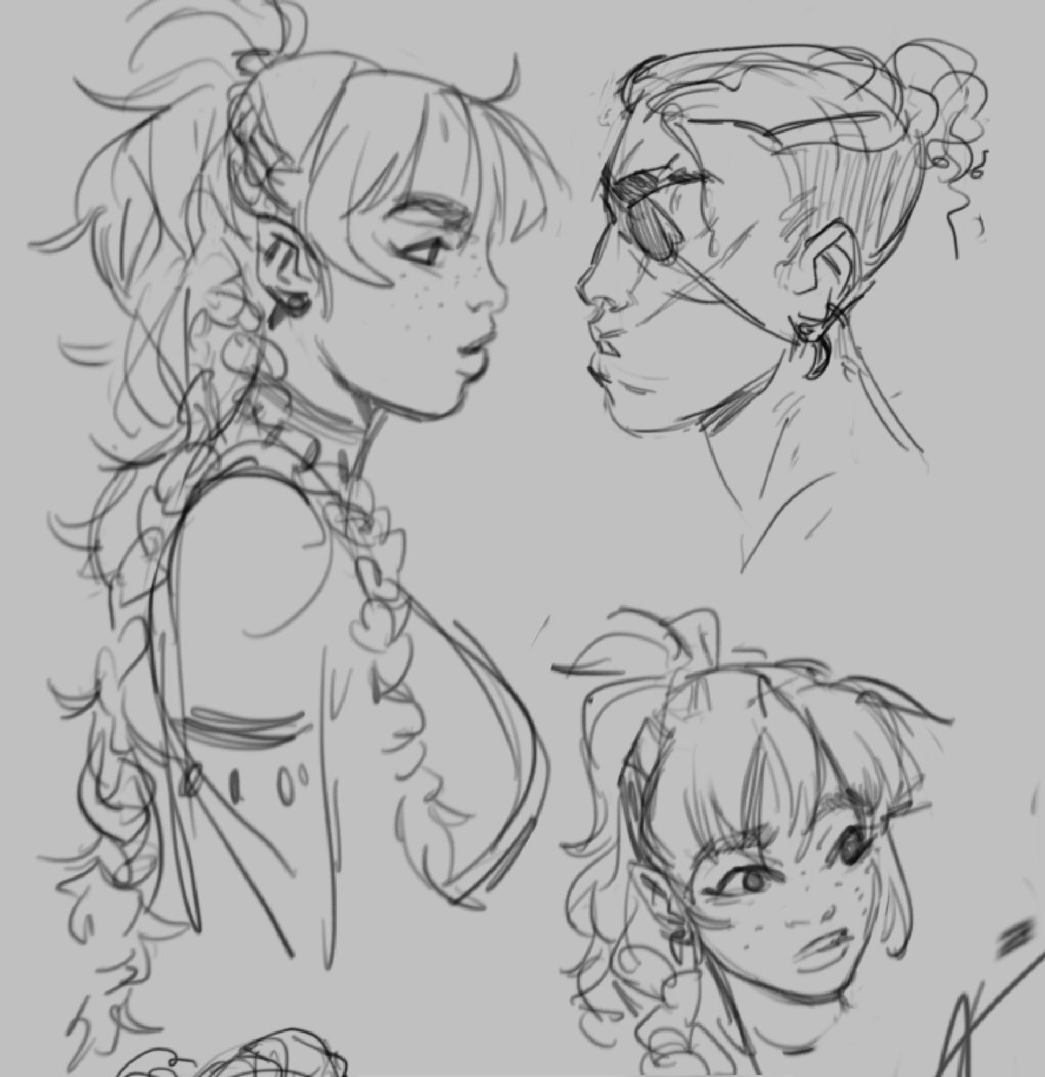 Sketches of our elder scrolls lesbians🥴🤌 