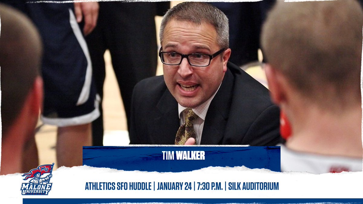Thrilled to announce that former Men's Basketball Coach, Tim Walker will be on campus next Monday. Coach will be kicking off our latest Spiritual Formation Opportunity, "Campus Huddles". All are welcome to attend