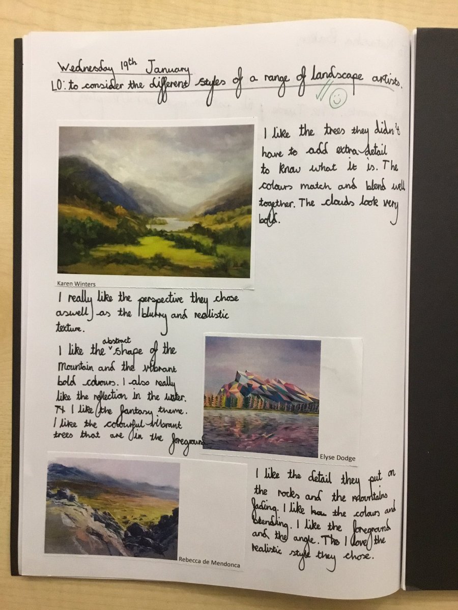 This week in Year 6, some children have been looking at various landscape artists to develop our own styles.
<a href="/Elyse_Dodge/">Elyse Dodge</a> <a href="/Tate/">Tate</a> @ExeSchoolofArt <a href="/artsandculturex/">Arts and Culture University of Exeter</a>