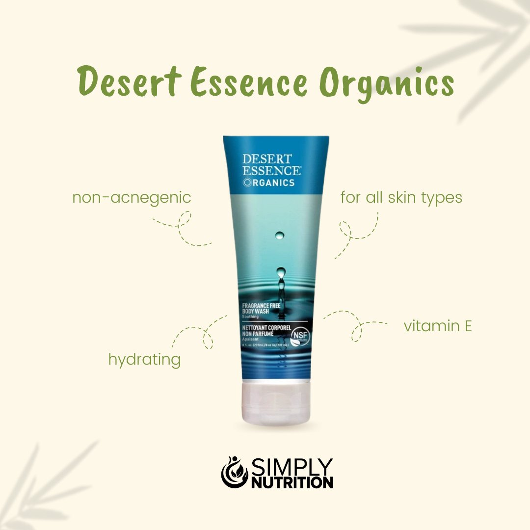simply_nutri's tweet photo. Winter weather can wreak havoc on sensitive skin. Desert Essence Organics Fragrance Free Body Wash can help! Powerful but gentle plant-based cleansers remove impurities and soften skin 🛍️ Shop now at https://t.co/r3BvHZbSWu https://t.co/qdYiTq8wtn