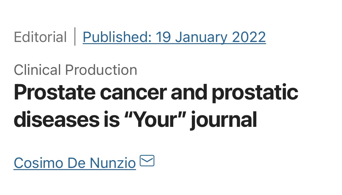 pcan_journal's tweet photo. New Editor in Chief Editorial !
PCan is your ‘Journal’ @cosimodenunzio

https://t.co/m0rBYbjUcb https://t.co/P1Fax16HZi