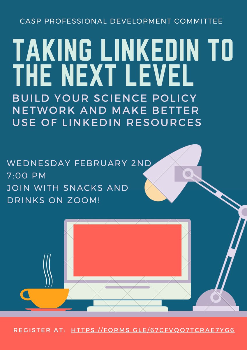 CaSP_UWMadison (@casp_uwmadison) on Twitter photo Come to the CaSP Professional Development Committee's LinkedIn Workshop. This interactive workshop aims to help you make better use of LinkedIn as a tool, build your network, and polish your profile alongside other CaSP members. Register here: forms.gle/kqPYcUKsNXd48r… Come to the CaSP Professional Development Committee's LinkedIn Workshop. This interactive workshop aims to help you make better use of LinkedIn as a tool, build your network, and polish your profile alongside other CaSP members. Register here: forms.gle/kqPYcUKsNXd48r…