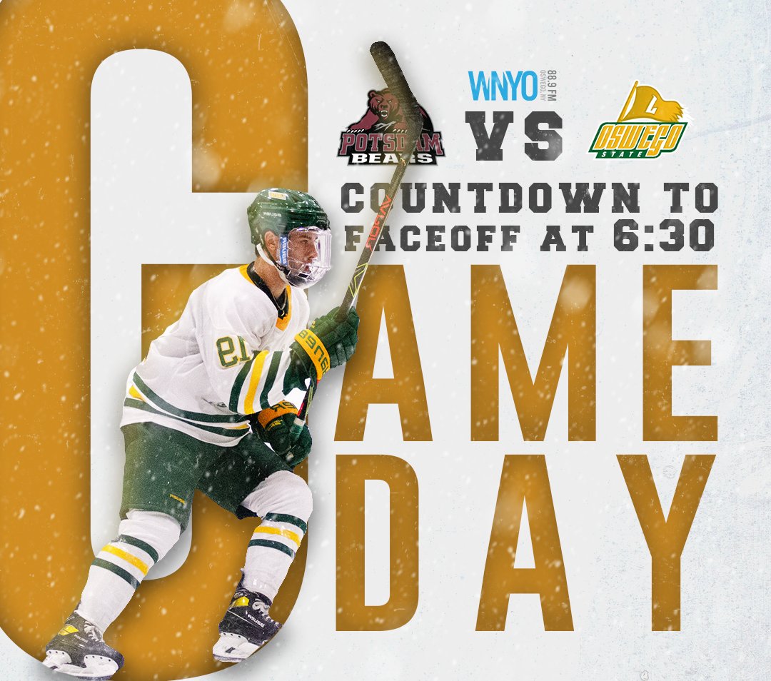 wnyosports's tweet photo. Let it begin.
#Whiteoutweekend starts tonight at 7 p.m as the Oswego State Lakers will take on the Potsdam Bears. Countdown to Faceoff begins at 6 p.m with @JPWMedia and then at 7 it will be @gotimer_liam, @Jakejohnson1025 and @AaronV_99 on the call.
https://t.co/5CkjZZfcMT https://t.co/hAbdejMl4T