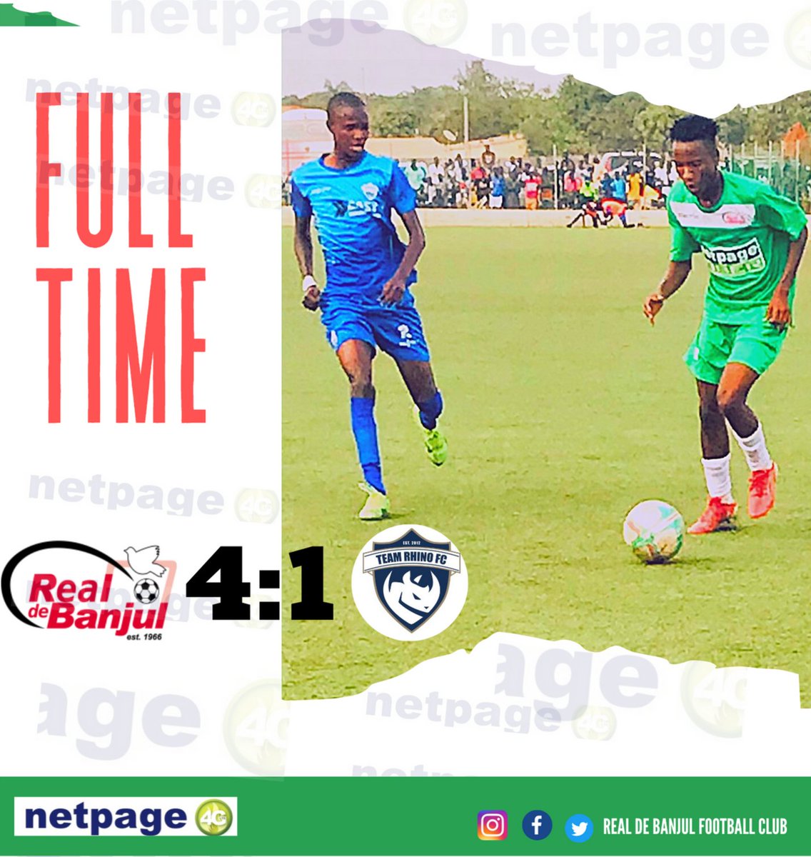 RealDeBanjulFC's tweet photo. A comfortable victory for us at Late Ousman Saho Football Field.
#RDBTR #GFFLeague #CityBoys #RealDeBanjul #NetPageFIBER https://t.co/8JGh1fDDVT