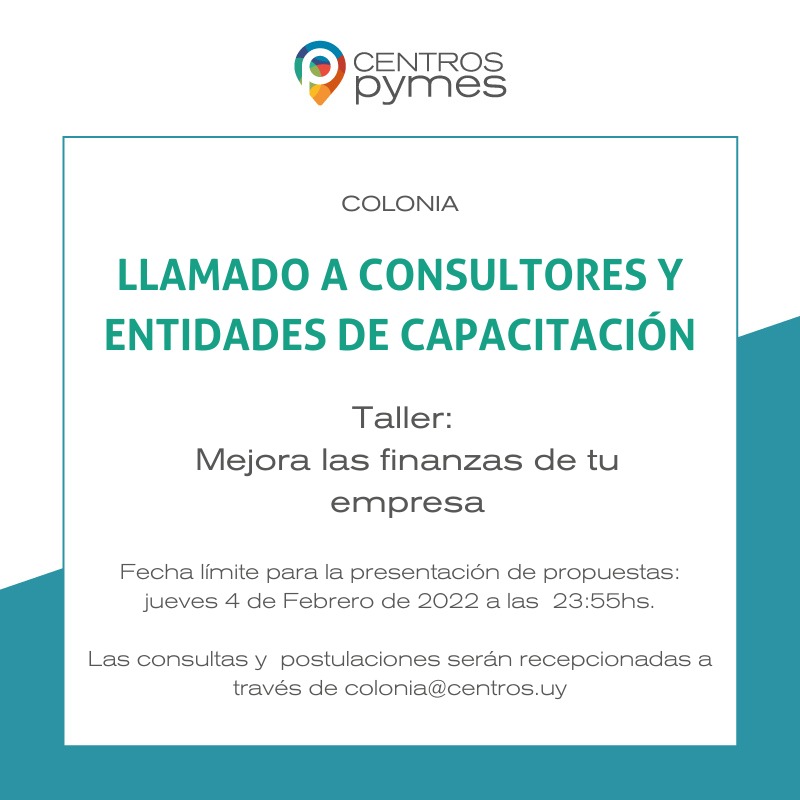 ColoniaTur's tweet photo. El Centro Pyme de Colonia convoca instituciones y/o equipos consultores con experiencia en facilitación de procesos de capacitación a empresas para dictar talleres de Primeros pasos en marketing digital.

Bases disponibles en:
https://t.co/TEMKZzGOGv https://t.co/VJ57u9gwPs