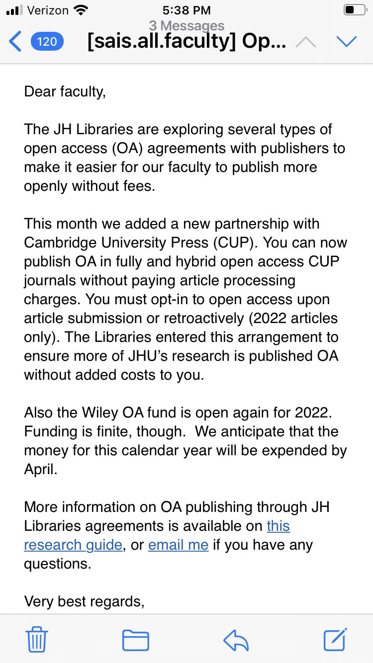 Jhu Calendar 2022 Ling Chen On Twitter: "Yep, Given How Many Journals Are Published By Cup,  This Is A Big Deal." / Twitter