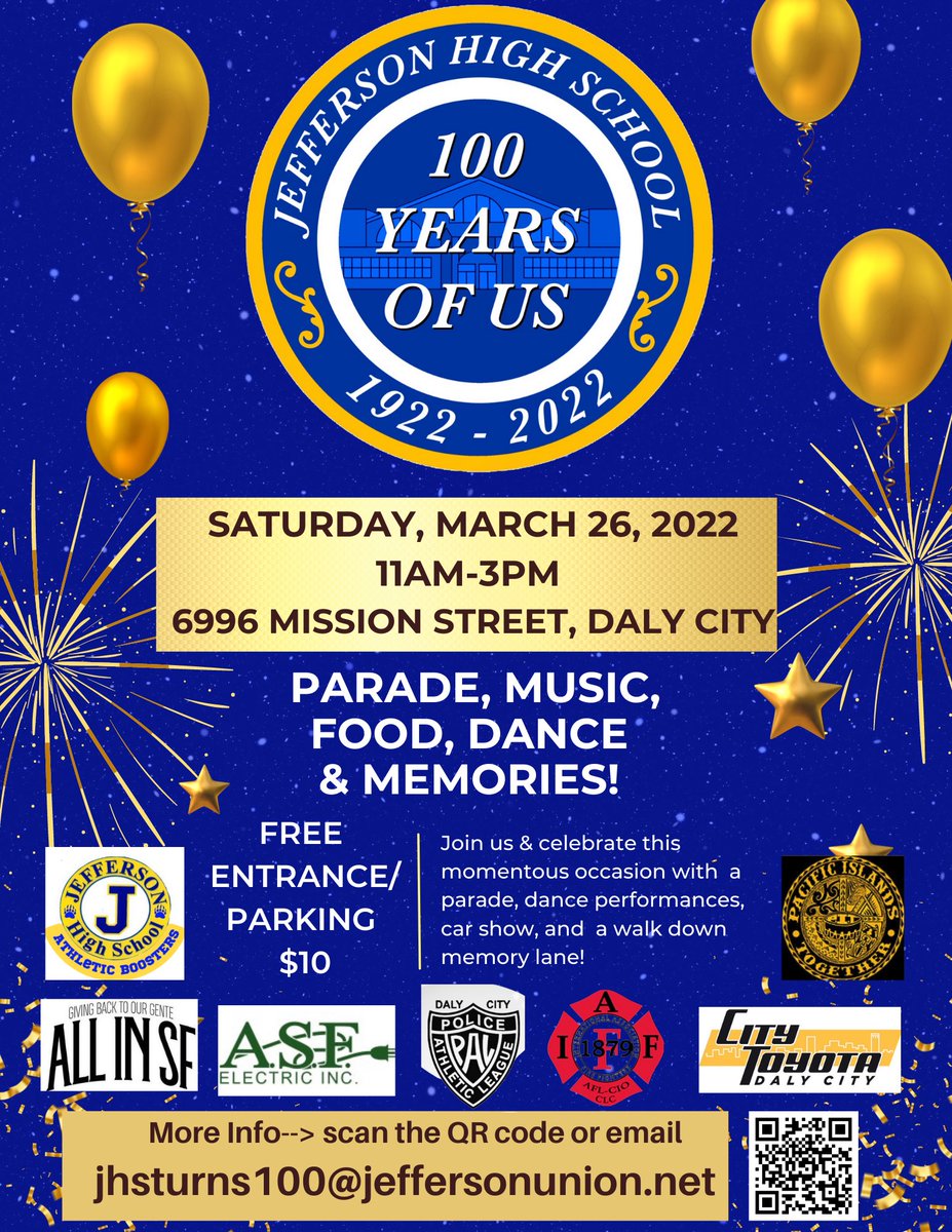 Save the date‼️🎉💙💛 It is Jefferson High School’s 100th bday 🎉🙌🏽🎉🙌🏽🎉 Come and celebrate with us!! <a href="/JeffersonElemSD/">Jefferson Elem SD</a> <a href="/TRPollicita/">TRPollicita✨</a>