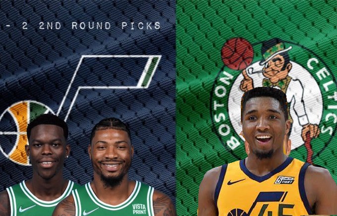 WSpooney's tweet photo. There are strong rumors of a possible trade that sends Donovan Mitchell to #Celtics in exchange for Marcus Smart, Dennis Schroder and 2 2nd round picks.
Marcus Smart cannot be traded until January 25, until that day the #UtahJazz will continue to listen to offers.
#BrownNote https://t.co/D2Gkvalu7g