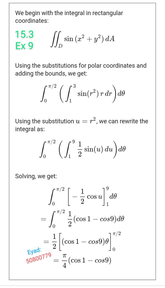 EyadMath's tweet photo. #AUM 
Calculus
Chapter 15 exercises
Solution https://t.co/AeriPvr4pG