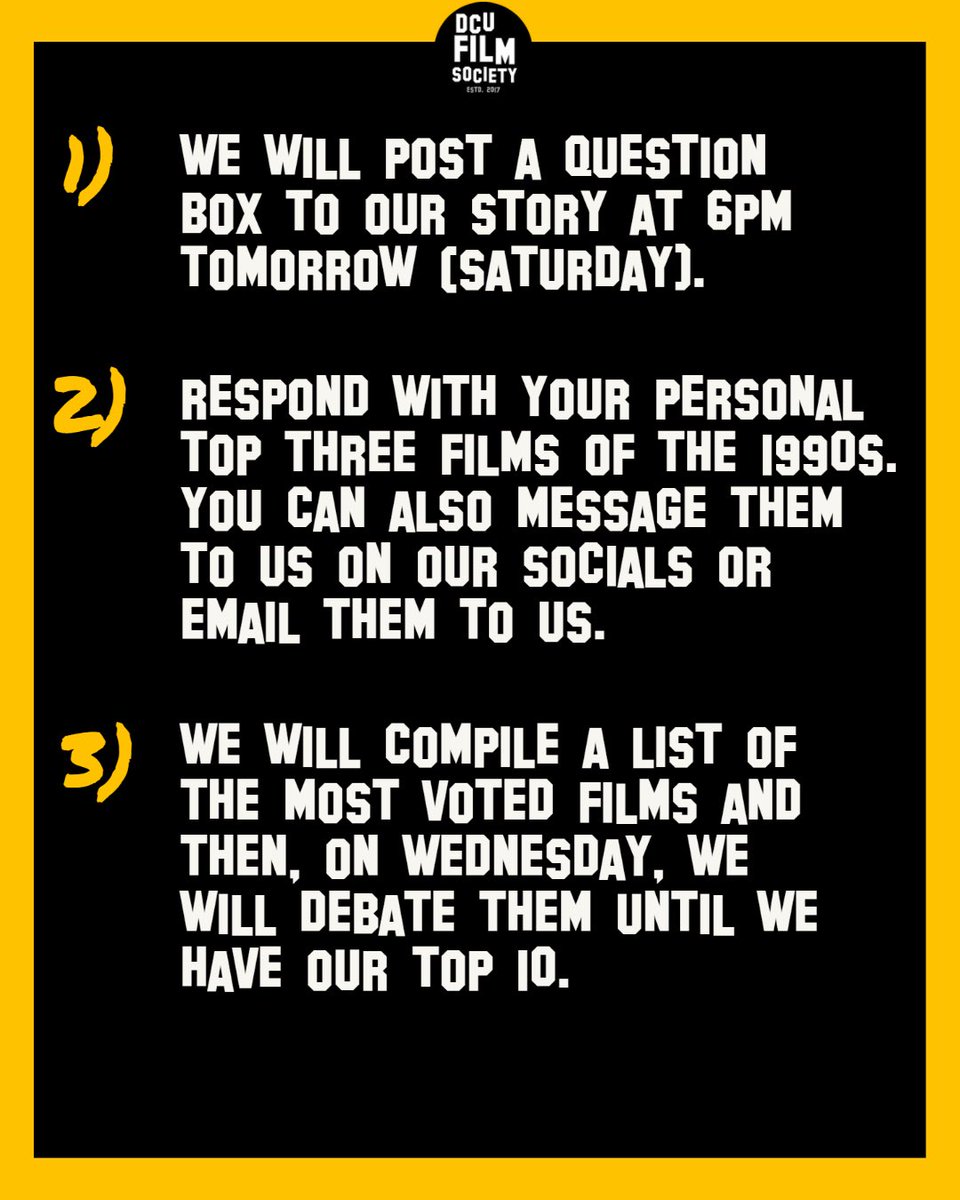 filmsocdcu's tweet photo. …For anyone who wasn’t at the events last year, here’s some basic info on how these events work. If you fancy coming along and having your say, or even just to watch it all unfold, we’ll be in CG04 from 6pm on Wednesday 26/1/22. https://t.co/lWVnvBP6zs