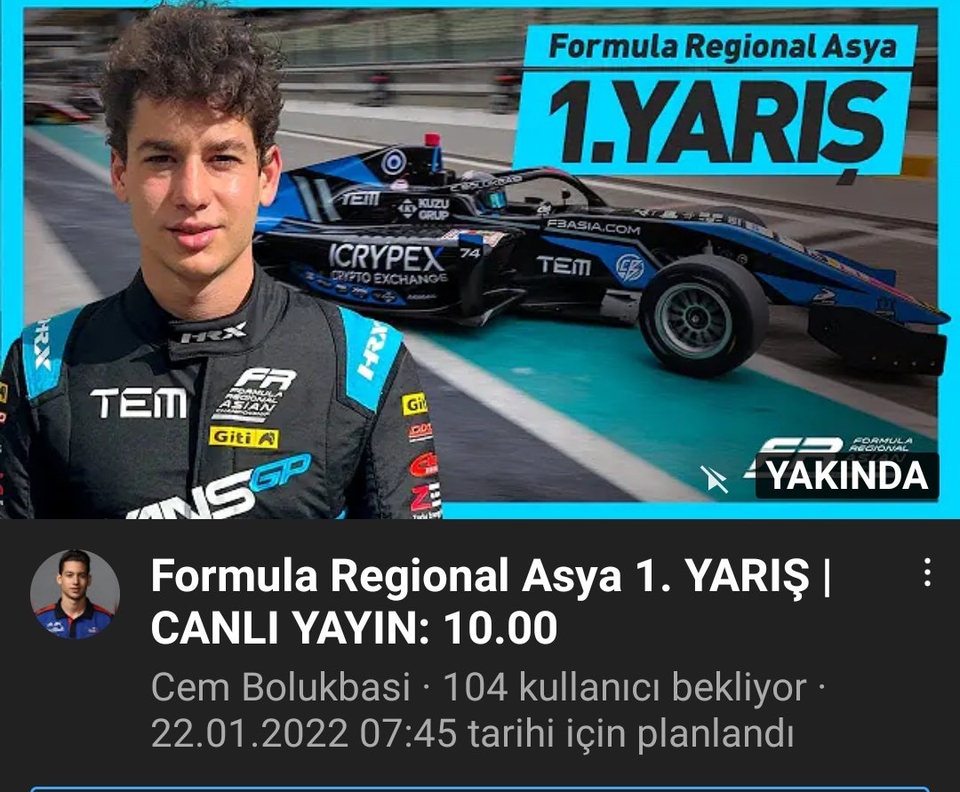 leventb44's tweet image. @derinhisse 
@arifcoskun05 @ahmet_mergen @kaanbey2002 Formula tarihinde ilk defa bir Türk genci ülkemizi temsil edecek.Sizlerinde aracılığı ile sosyal medyadan destek verebilirmiyiz.Bol bol podyum görerek bayrağımızı dalgalandirmasi dileği ile  şimdiden kendisine başarılar.🇹🇷🇹🇷