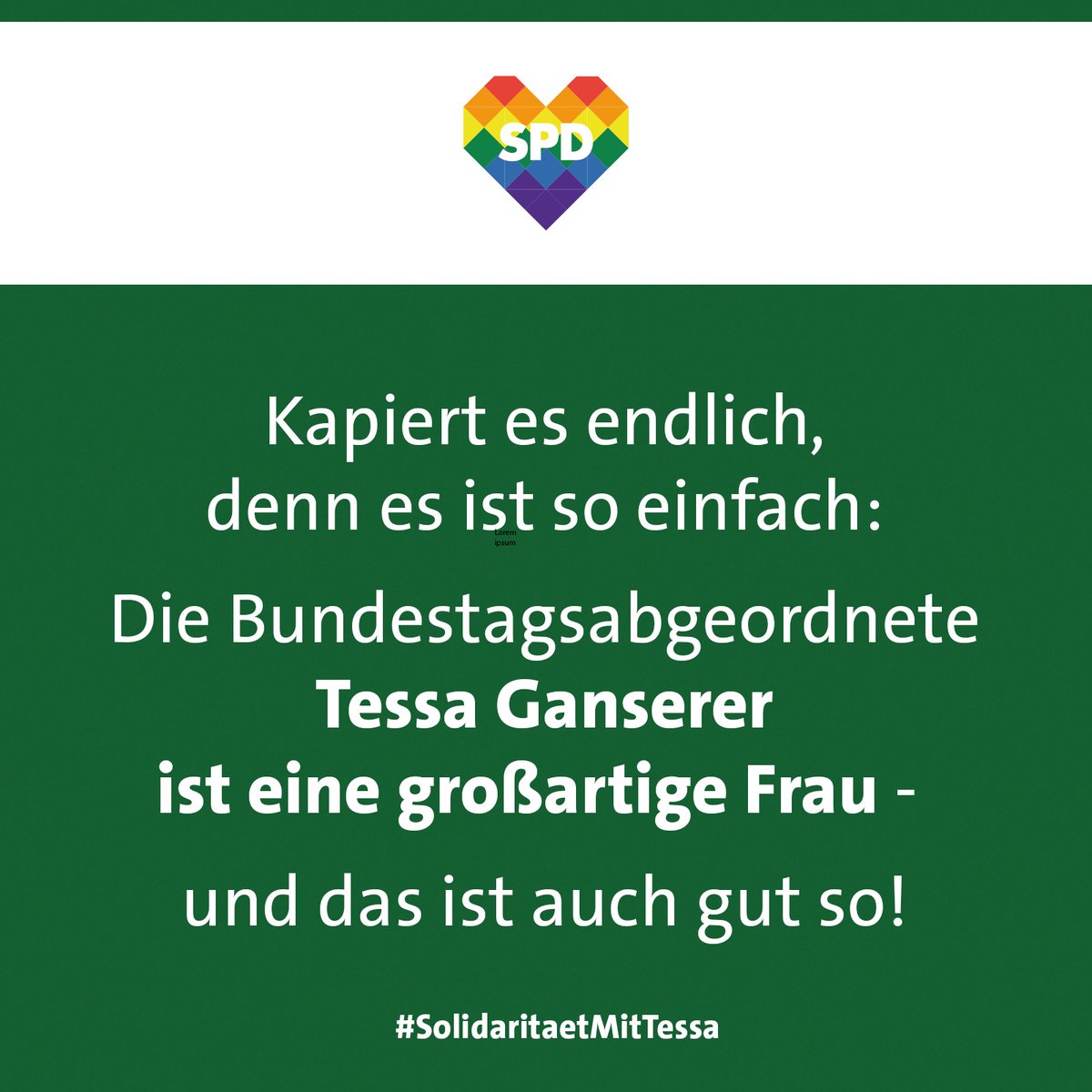 Im Regenbogen und im Herzen sind wir immer vereint!
Volle Solidarität mit <a href="/GansGruen/">Tessa Ganserer</a> 
#SolidaritaetMitTessa