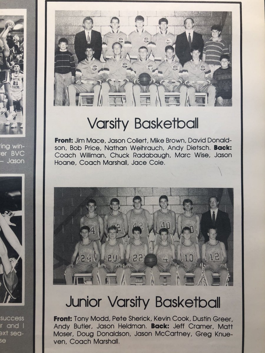 BenGerken's tweet image. The @LibBentonBBall program is excited to welcome back members of the 1991-92 LB team on Saturday, 1/22. The 91-92 team was the 1st LB Boys basketball team to win a @BVC_sports championship. 7 members along with Coaches Williman and Marshall will be present. @Courier_Sports