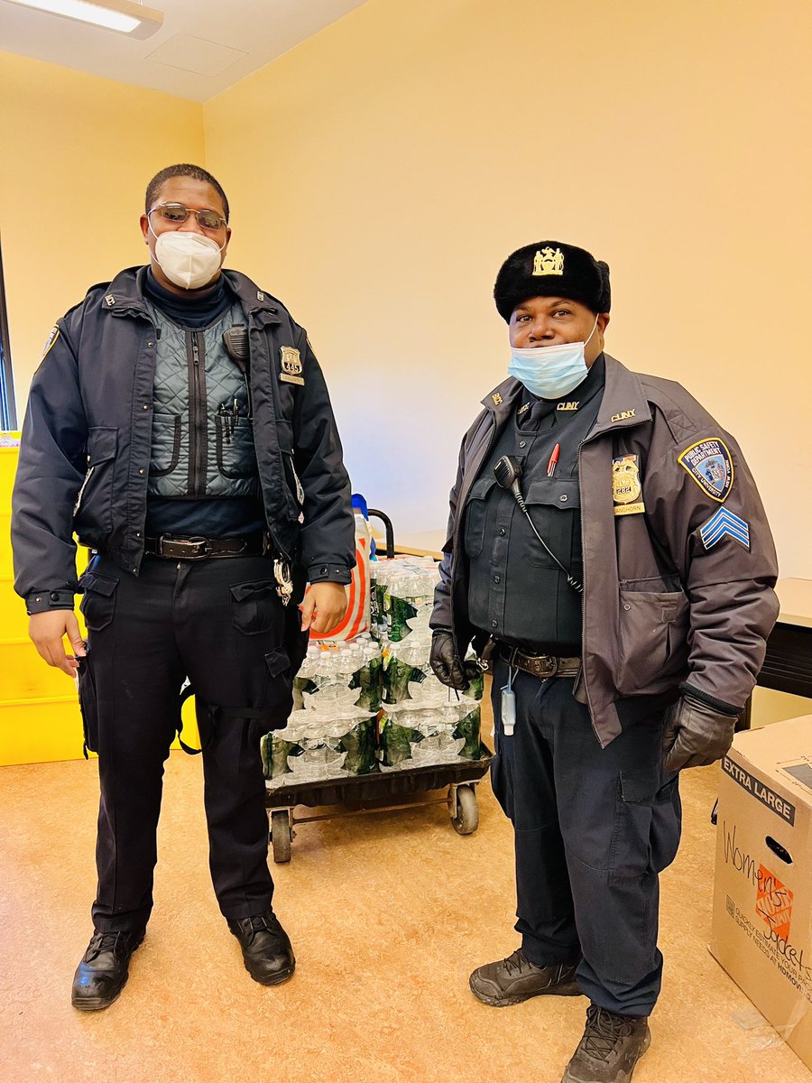 KBCCPSD's tweet photo. @KBCCPSD Officer Calliste alongside @BCCcuny Sgt Longhorn 

Doing our part as a campus community.
#LawEnforcement 
#donationdrive https://t.co/llZ10rjDZS