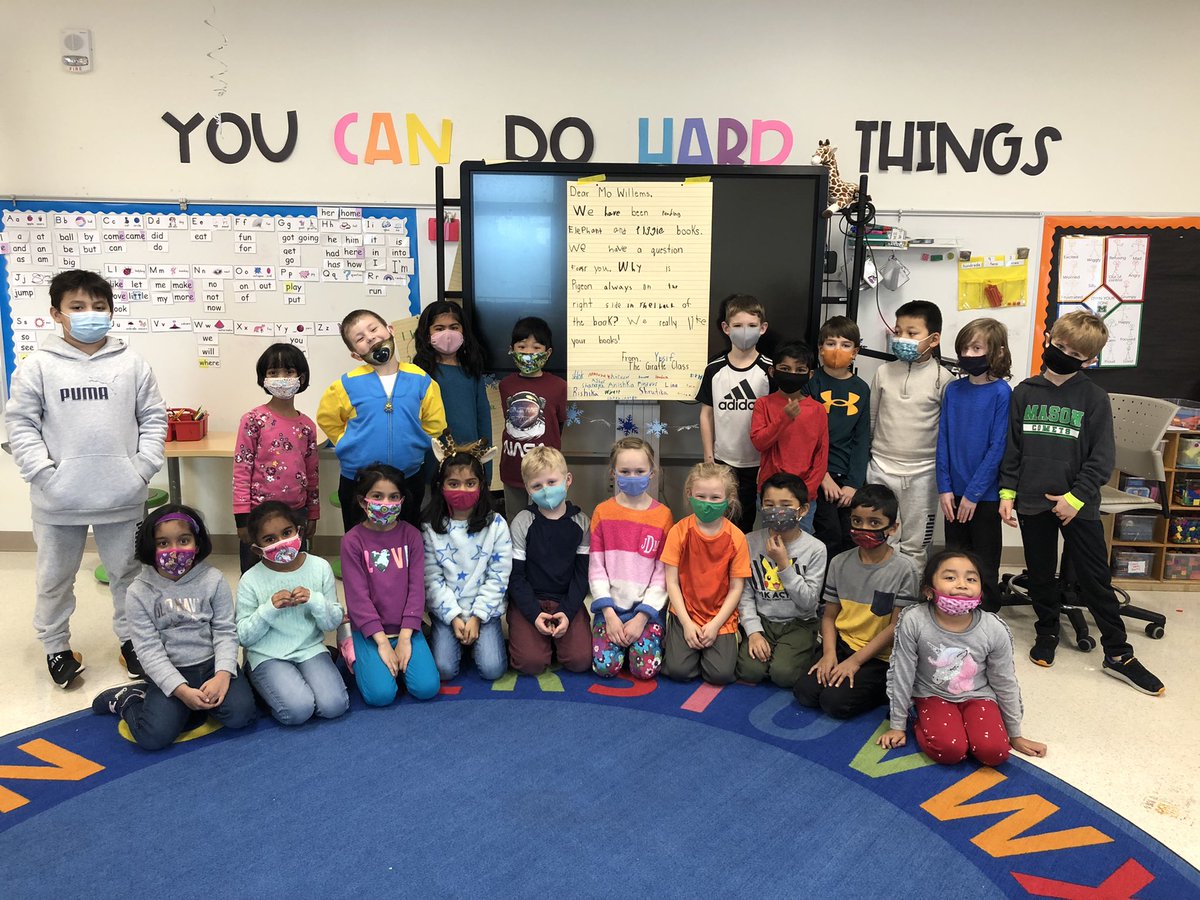 Hi <a href="/The_Pigeon/">The Pigeon</a>! My class loves your books and has a big question for you! 🐘🐷📚 #masonmoment #welovereading #giraffeclass <a href="/MrsBly_MECC/">Melissa Bly</a>