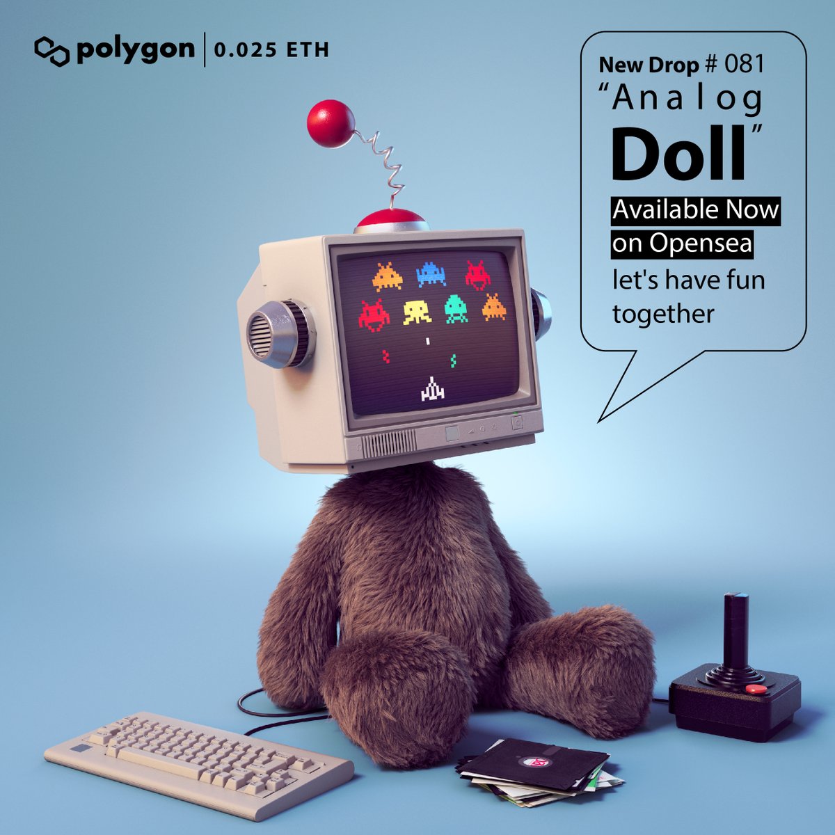 sunya119's tweet photo. New Drop!! "Analog Doll" #081
on @0xPolygon @opensea 📺🕹️🕹️🕹️
Let's have fun together.

https://t.co/lKS7gPIpe5

Join Discord : https://t.co/0xIbjCYeRZ

#NFT #NFTS #NFTCommunity #NFTdrop #nftart #OpenSeaNTF #NFTartists #Polygon #NFTcollection  #NFTJPN https://t.co/Wx9Bqh8pjz
