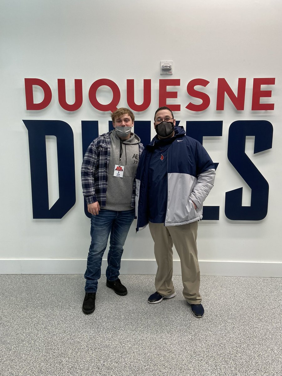 Thank you <a href="/CoachDoriaDuq/">Anthony Doria</a> and <a href="/CoachSchmittDU/">Jerry Schmitt</a> for a great visit today! And a thank you to <a href="/DuqFB/">Duquesne Football</a> as well!