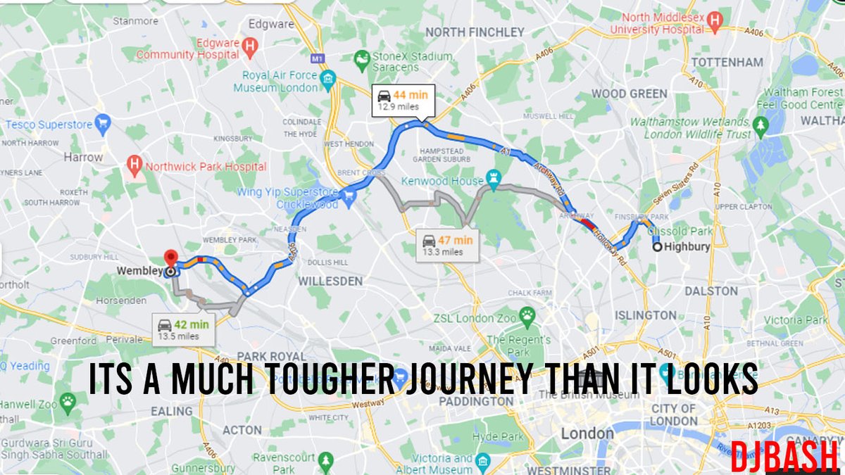 bashfunk's tweet image. CONGESTION BETWEEN HIGHBURY &amp;amp; WEMBLEY 
RECOMMENDED TO STAY AT HOME
@AFTVMedia 

@LFC @LFCFoundation