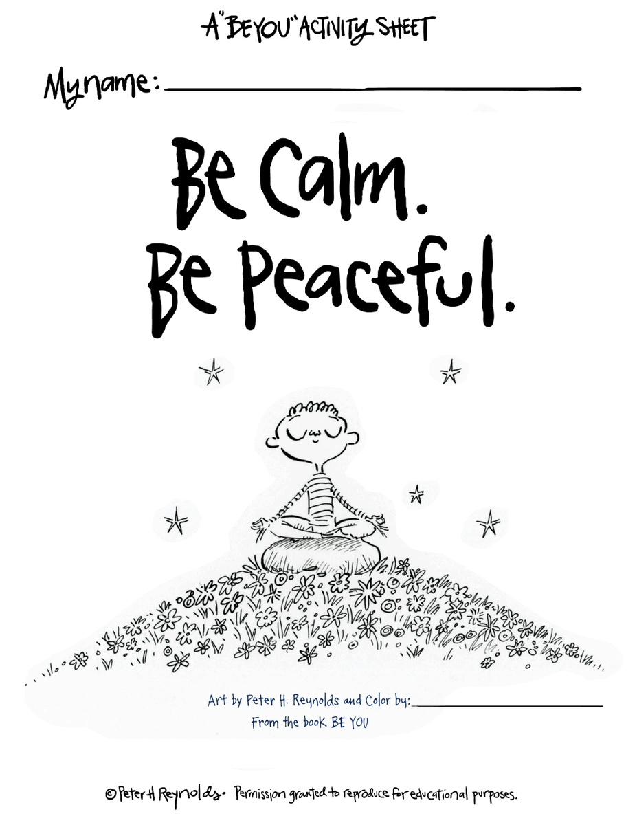 TheDotCentral's tweet photo. BE YOU! Be calm. Be peaceful. @peterhreynolds A peek at Peter's "Handbook for Amazing Human BEings!" https://t.co/STMxq5YGPE https://t.co/486M8E4Y8Q