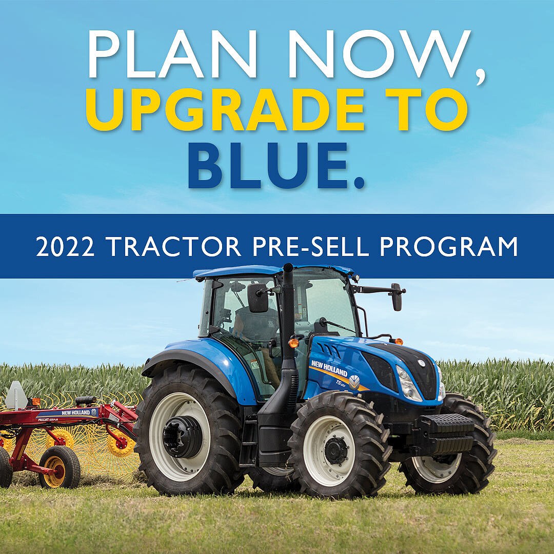 EmpireTractor's tweet photo. Now’s the time to plan for 2022 with a New Holland 64- to 125-gross-hp mid-range tractor. Buy one of these reliable, comfortable, loader-ready tractors now and gear up for a new season of greater productivity. #upgradetobluehttps://www.empiretractor.com/ https://t.co/Ch81hgwmzg