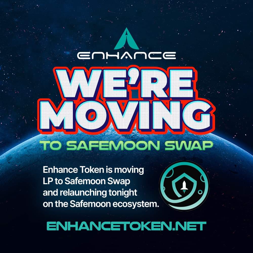 Rugpull nothing when u have positivity into your life we upgrade so with that said and done we at @EnhanceToken has upgraded and is now on the #Safemoonswap