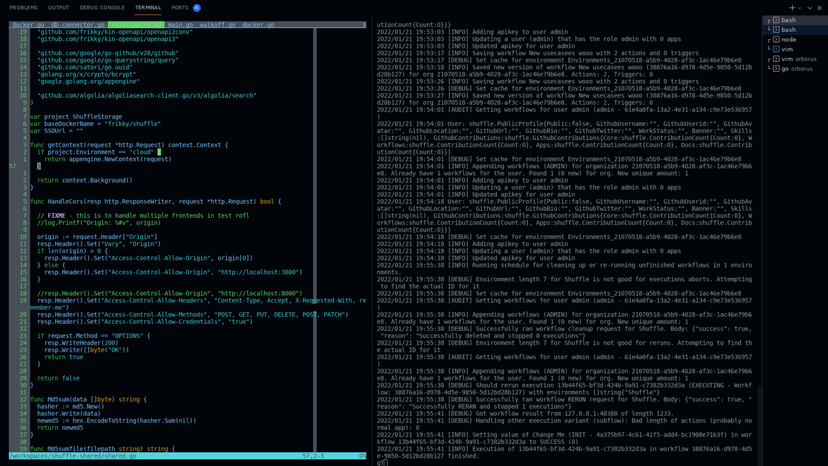 Spent a few hours setting up a new developer environment in <a href="/github/">GitHub</a> codespaces, as I think cloud is the best way to develop long-term. 

Main problem: where is the terminal-only zen-mode? Still need to figure out color schemes, but this is already working pretty well tbh