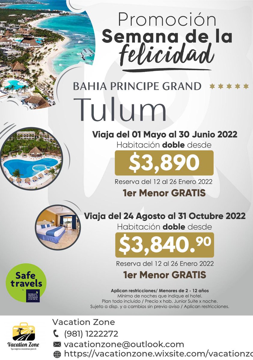 vacationzonemx's tweet photo. Gran Bahía Príncipe Tulum es un hotel todo incluido ubicado sobre los dos kilómetros de largo de playa akumal. Es parte del complejo gran bahía príncipe, lo que le permite acceso a las instalaciones y servicios en los tres hoteles del complejo.
#LasMejoresVacacionesParaTí ❤️ https://t.co/r2iZwgzkP1