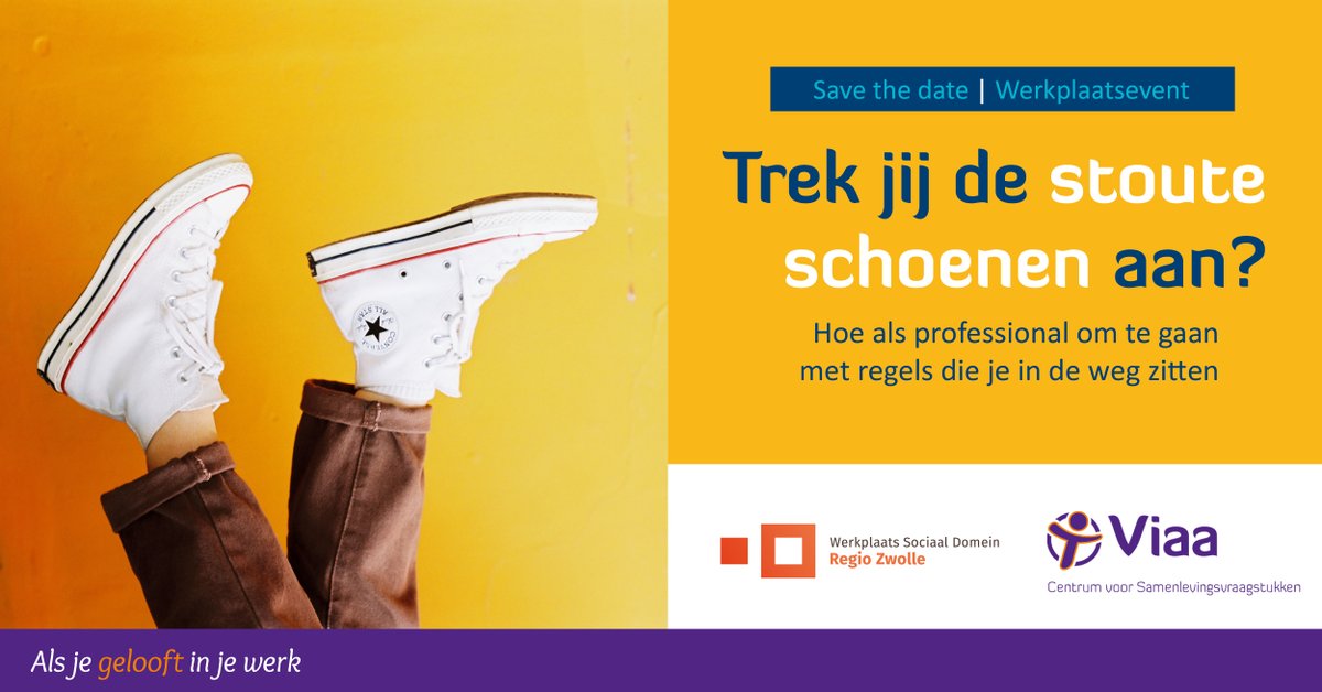 viaazwolle's tweet image. Social workers zijn gebonden aan regels. In het gratis online werkplaatsevent op 16 feb, georganiseerd door Centrum voor Samenlevingsvraagstukken, bespreken we de vraag: wat als regels een goede oplossing in de weg zitten? Trek jij de stoute schoenen aan? ow.ly/pKN050HwUWH