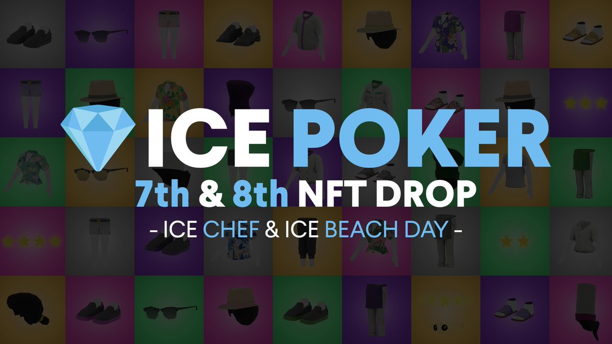 DecentralGames's tweet photo. We're excited to announce 2 upcoming ICE Poker NFT Drops! 🔥

🧑‍🍳 ICE Chef will be held in $ETH - Tues, Jan 25th at 6pm UTC

🏖️ ICE Beach Day will be held in $ICE - Tues, Feb 1st at 6pm UTC

There is a whitelist for both drops outlined in this announcement: https://t.co/ZAVjcYxFlg https://t.co/PfQcCEdrPF