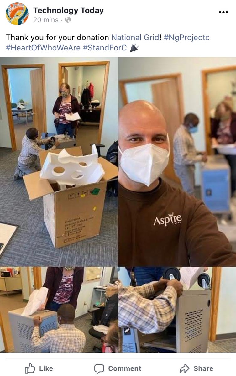 With almost 20 disabled individuals in and out of the tech room <a href="/AspireWNY/">Aspire of WNY</a> each day, it is important to keep devices charged&amp;ready for use! <a href="/nationalgridus/">National Grid US</a> was happy to donate a charging station so that clients can stay connected, learn &amp; explore 🔌  💻 🌎 #ngprojectc #standforc