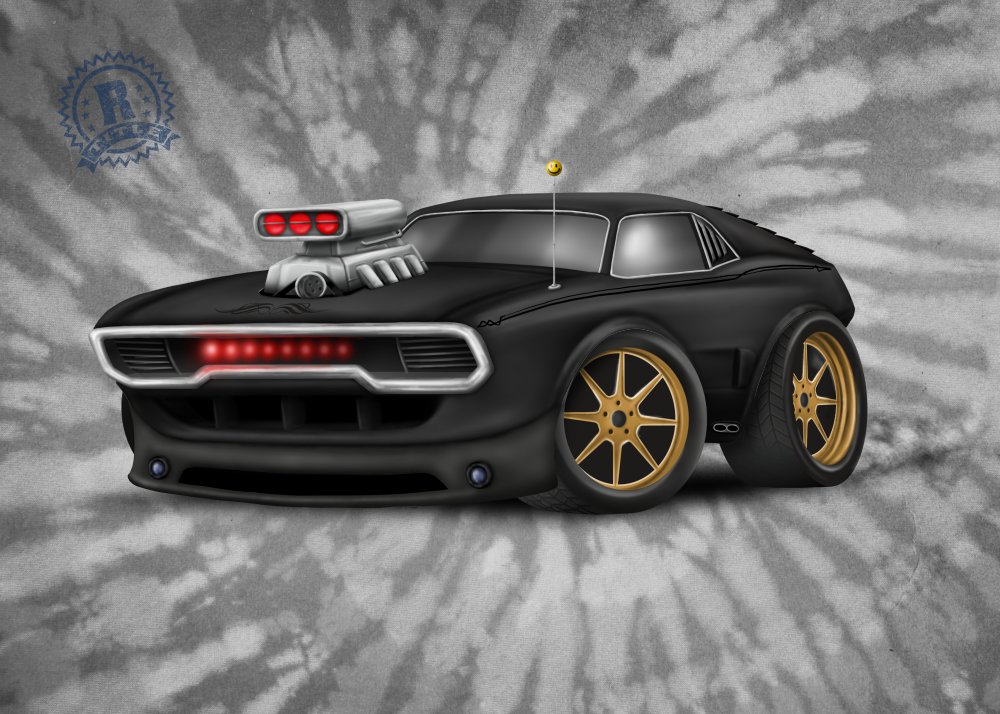 ThadiusCreed's tweet photo. #sneakpeak - This happens to be our 2nd rarest Hottest Rod due to a combination of the Night Rider front clip, the hood scoop, smiley antena black matte paint and it's a BOSS.  I'll be watching for it to pop up on the market someday, is that selfish!??  Minting now! #hottestrods https://t.co/tNKnpFeSuo