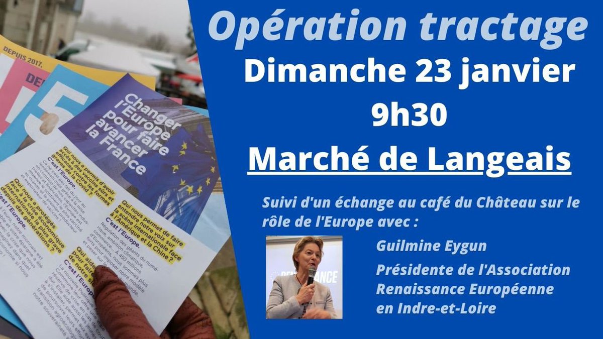 🗺 Rendez-vous demain pour parler #Europe sur tout le territoire de la #Touraine et échanger autour du discours de #Strasbourg et du bilan d’<a href="/EmmanuelMacron/">Emmanuel Macron</a> ! 

👋🏻 A demain ! 

#5ansdeplus #majoritéprésidentielle #PFUE2022 #ChangerLEurope #mobilisation