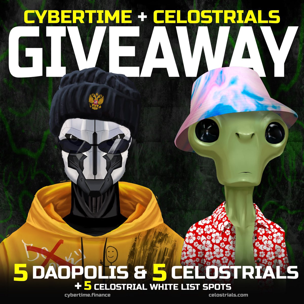 celostrials's tweet photo. 🚨#CyberTime X #Celostrials Giveaway!
5 Daopolis & 5 Celostrials + 5 Whitelist spots
Deadline Jan 24th
🎁
To enter
✅Like and retweet
✅Follow @cybertime_eth & @celostrials
✅Tag 3 friends and comment Wallet
(Must join discord for WL)
https://t.co/erAw8gq0oT
#NFTGiveaway #nft https://t.co/e692EnzQgJ