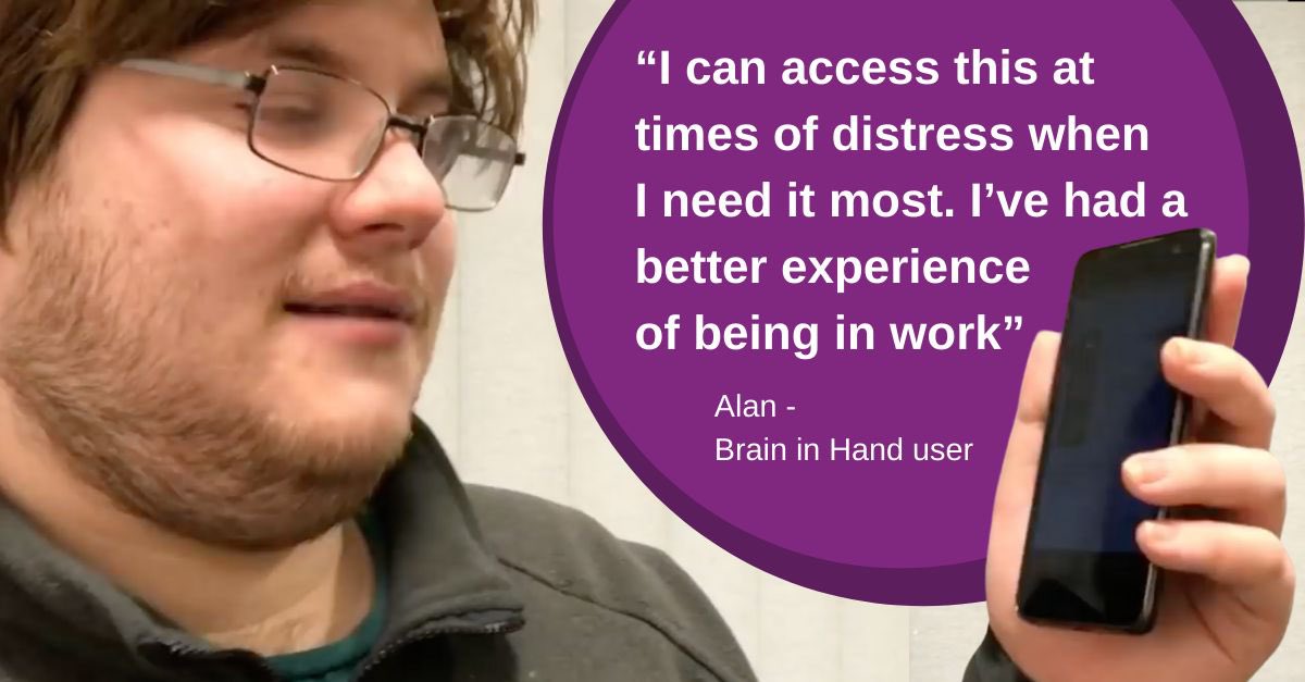 The right support &amp; tools can help people transition into employment. Despite having a degree, Alan struggled to find work. He’s now started a job and needed support w/morning routines &amp; social situations at work. Read how Alan used digital tools to help: hubs.li/Q011_CGr0