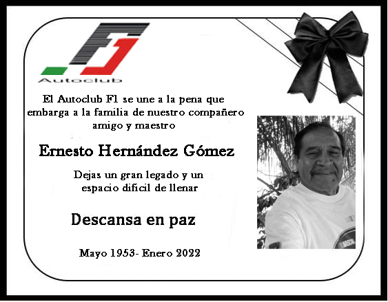 Completa su última vuelta Neto y recibe la bandera a cuadros, dejando en todos lo que lo conocimos el recuerdo de un gran hombre, amigo y maestro de muchas generaciones de oficiales de pista que hoy le rendimos homenaje y siempre lo llevaremos en la mente y en el corazón.